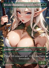 MTG - Elvish Champion - Fanart Borderless Style - EDH / Playtest picture