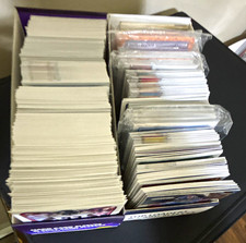 Large Lot Sports Trading Cards Standard Size Card Stock in Storage Box picture