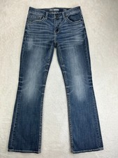 BKE Denim Fulton Bootcut Jeans Mens 32R Indigo Blue Medium Wash Low Rise Stretch picture
