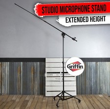 Studio Microphone Stand On Wheels Tall Overhead Boom Arm Mic Mount Stage Holder picture