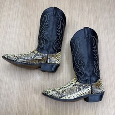 Vintage USA Made Laredo Genuine Python Snakeskin Western Cowboy Boots Mens 9.5 D picture