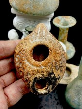 2,000 Yr Old Holy Land Ancient Terra Cotta Oil Lamp picture