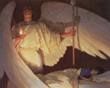THOMAS BLACKSHEAR WATCHERS IN THE NIGHT vintage art print antique painting picture