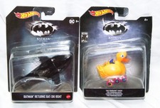 hot wheels batman returns bat-ski boat & penguin duck vehicle lot picture