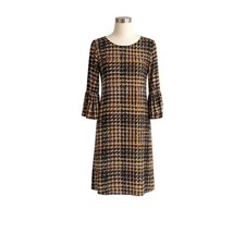 NWT London Style Collection Houndstooth Bell Sleeve Shift Dress Size 10 picture