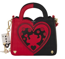 EXCLUSIVE Loungefly Disney Alice Queen Hearts Villains Cards Crossbody Bag NWT picture