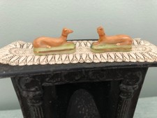 Antique Miniature Staffordshire Hearth Dogs 1:12 picture