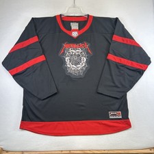 Metallica Puck Hcky Jersey Mens 3XL Black Red Hockey 91 Black Album Long Sleeve picture