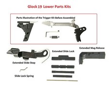 For Glock 19 LPK Polymer Trigger Both Extended Release & Slide Lock  picture