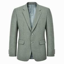 Marcellotino  US 38R Italy 100% Wool Blazer Sport Coat Green 2 Button Mens picture