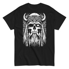 Mystical Viking Skull with Runes Unisex T-Shirt picture