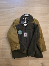 Filson Lined Tin Cloth Field Jacket + Mackinaw Wool Liner Size L Dark Tan NWT picture
