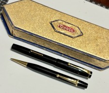 Onoto Swift Lever-Filler Pen Set, Excellent Condition, 14K Gold Nib -Damaged Box picture