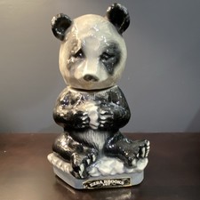 Vintage 1972 Ezra Brooks Panda Bear Heritage China Decanter w/ Stopper picture