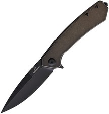 Ganzo Knives Skimen Framelock Bronze Folding Knife - stonewash finish picture