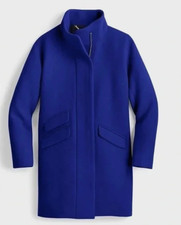 EUC J. Crew Cocoon Coat, Italian Stadium Cloth, Nello Gori, Size 6, Blue picture