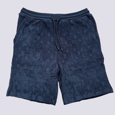 Louis Vuitton LV Monogram Pattern Logo French Terry Shorts Navy Blue Size M picture