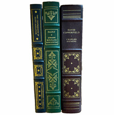 Vintage Franklin Library Leather Bound Classics - Lot of 3 (Dickens, Goethe, St. picture