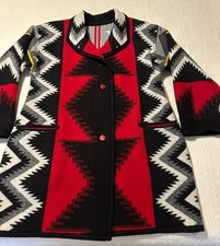 Pendleton Beaver State Shawl Robe Long Wool Overcoat L/XL Geometric Multicolor picture