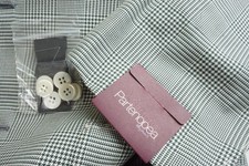Sartoria Partenopea White Gray Plaid Cotton Sport Coat Jacket 40R US Brand New picture