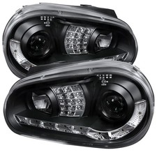 Fits 99-06 Golf GTI R32 Black LED DRL & Signal Projector Headlights Head Lamps picture