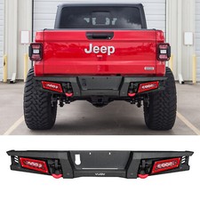 MARSITTER Steel For 2020-2025 Jeep Gladiator JT Rear Bumper W/LED Lights&D-Rings picture