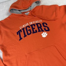Clemson Tigers Hooded Sweatshirt Mens L Orange Champion Athletic Wear picture