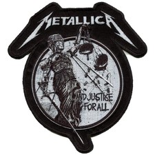 Metallica Metal Band Patch Justice Mono Black/White Sublimation Embroidered Iron picture