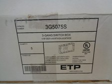 NEW BOX OF 5 ETP 3G5075S 3 GANG SWITCH BOX 1-7/8