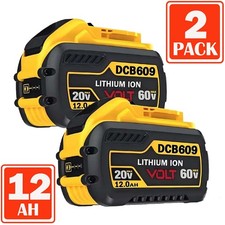 2PCS 20V/60V MAX 12.0AH DCB609-2 FLEXVOLT Lithium Ion Battery For DEWALT DCB612 picture