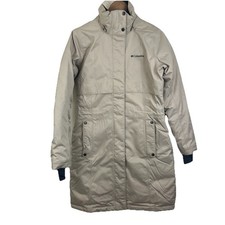 COLUMBIA Apres Arson II Omni Heat Insulated Parka Jacket M Medium Beige Longline picture