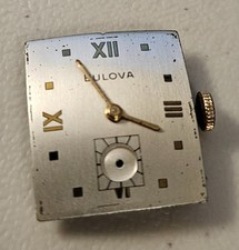 Vintage Bulova 8AC 17 Jewel Movement with Dial and Crystal for Parts or Repair picture