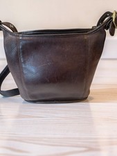 Vintage Coach Leather Purse 90’s Slim Duffle Medium in Dark Brown 9816 picture
