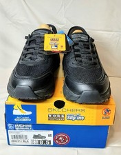 Skechers Slip Ins Men 8.5 Max Cushioning Elite Work Shoes Black 200231 NIB picture