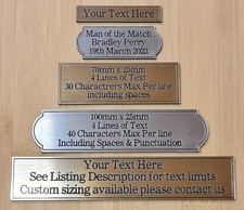 Personalised Picture Trophy Plaque Name Engraved Plate Brass/Silver Effect picture
