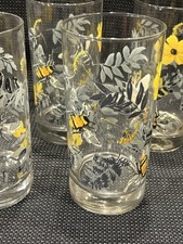 Four (4) Libbey Royal Norfolk Bee & Floral 16 Oz. Tumblers Glasses picture