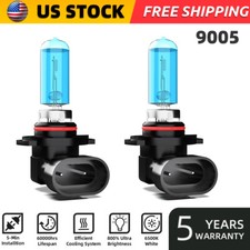 9005 HB3 Halogen Headlight Super Bright Bulbs Kit White 6000K High/Low Beam 2PCS picture