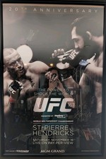 UFC 167 Event Poster Georges St-Pierre  Johny Hendricks Signed Auto GSP No COA picture
