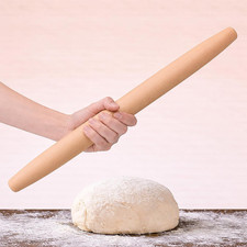 17 Inch French Rolling Pin, Wooden Dough Roller for Baking, Solid Wood Tapered picture