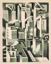 Jan Matulka Arrangement–New York c. 1925 Modernist NYC Lithograph picture