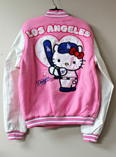 New MLB Los Angeles Dodgers Hello Kitty Reversible varsity poly jacket men's S picture