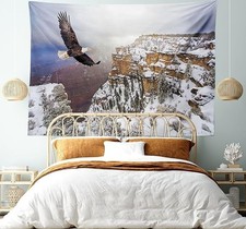 Grand Canyon American Bald Eagle Tapestry 45x30 Wildlife Wall Hanging Decor picture