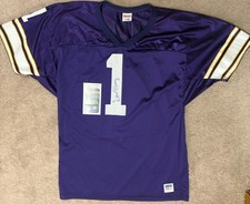 NFL Warren Moon JSA Authentic Signed 90’s Wilson Fan Minnesota Vikings Jersey picture
