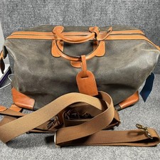 Bric's Gray 24in Leather Duffel Bag Soft Case Travel Luggage Made Italy Mens picture