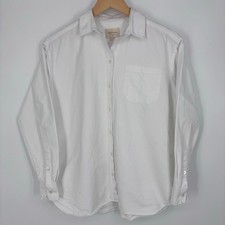 Sezane Max Shirt Women 34 White Organic Cotton Long Sleeve Button Down Blouse picture