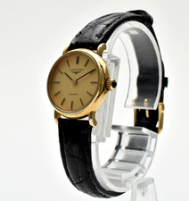 Vintage [EXC+5] Longines 717 4304 Gold Dial Round 22mm Qz Ladies Watch JAPAN picture