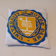 Vintage Notre Dame Needlepoint Pillow University Seal 13x13 Rare picture
