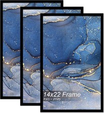 14x22 Picture Frame Set of 3, Black Frame for 14 x 22 Inch Picture Poster Pho... picture