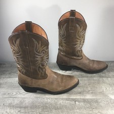 Mens Laredo 4242 Paris R Toe Distressed Leather Cowboy Western Boots Size 10.5 picture