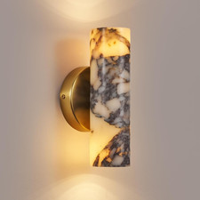Modern Alabaster Marble Wall Sconce Light, Nordic Brass Accents, Unique Texture  picture
